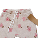 Pantalon beige à fleurs roses - 9 mois