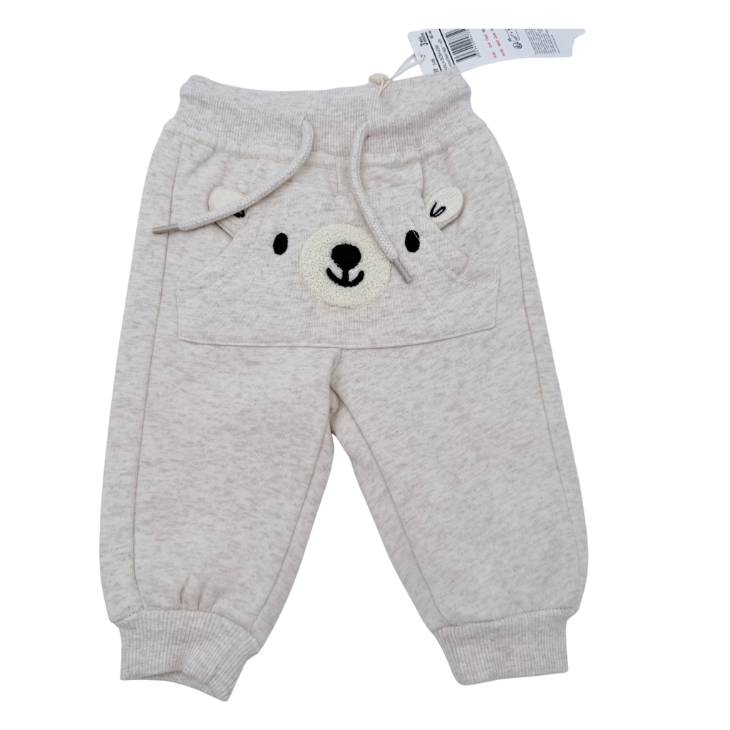 Pantalon jogging beige avec motif ours - 3 mois