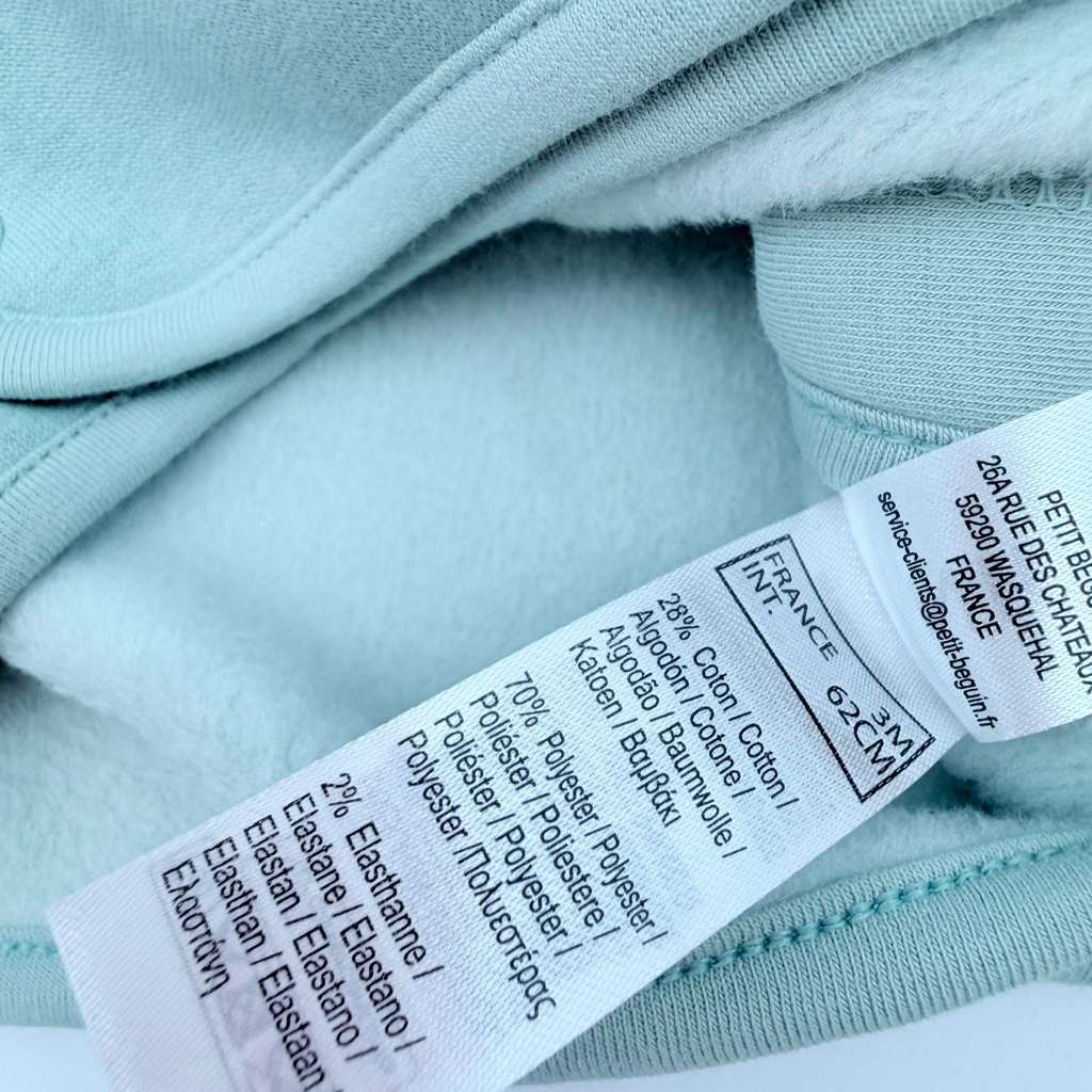 Pyjama bébé 2 pièces vert sauge et écru motif animaux - 3 mois