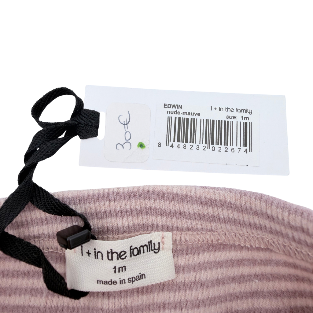 Legging rose rayé en maille côtelée - 1 mois