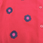 Gilet rouge fleurs — 3 ans