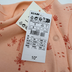 Ensemble bébé pêche et écru motif girafes — 1 mois