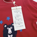 T-shirt rouge manches longues motif ours — 6 mois