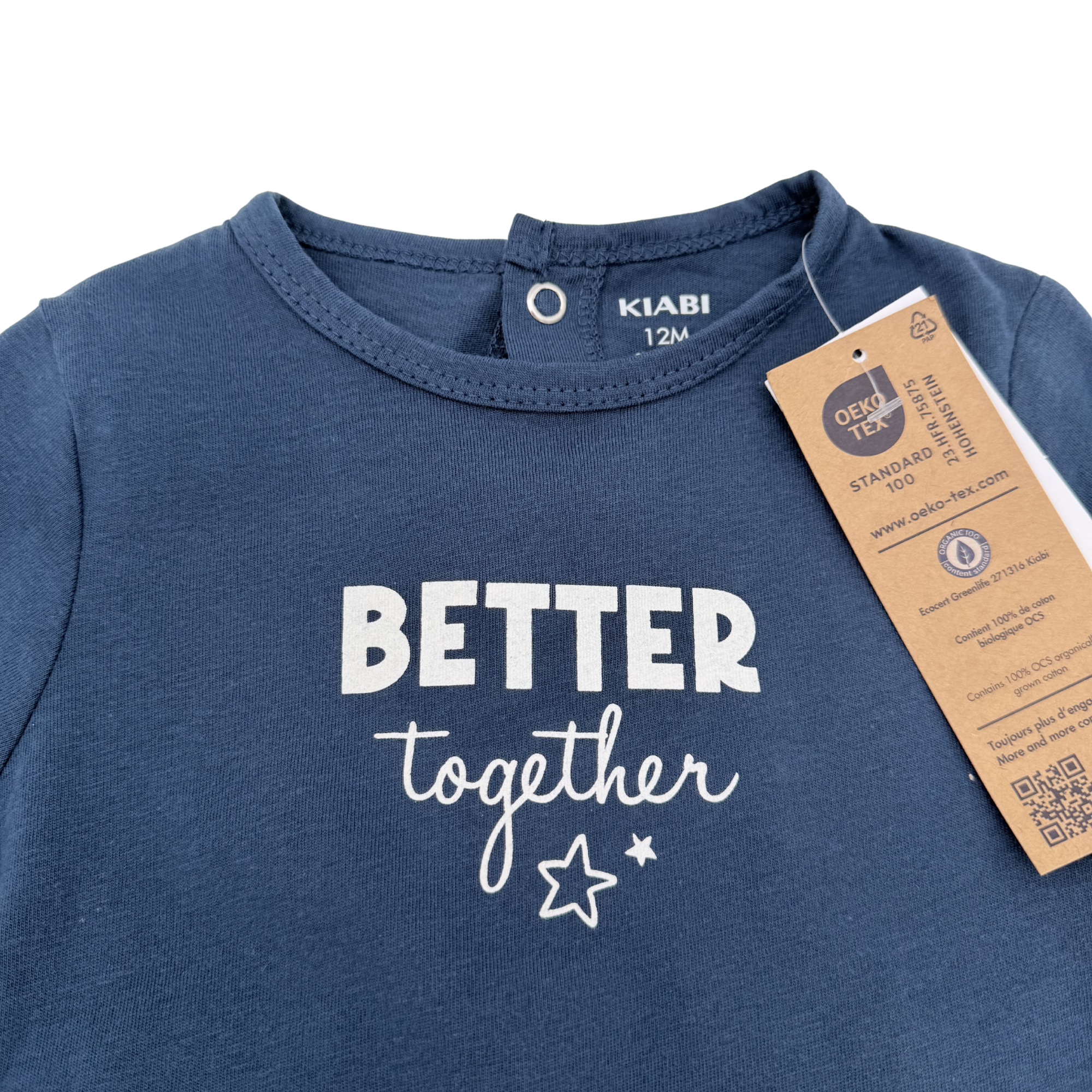 Pyjama bleu marine “Better together” — 12 mois