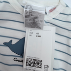 Lot de 3 pyjamas courts bébé à motifs baleines - 2-4 mois