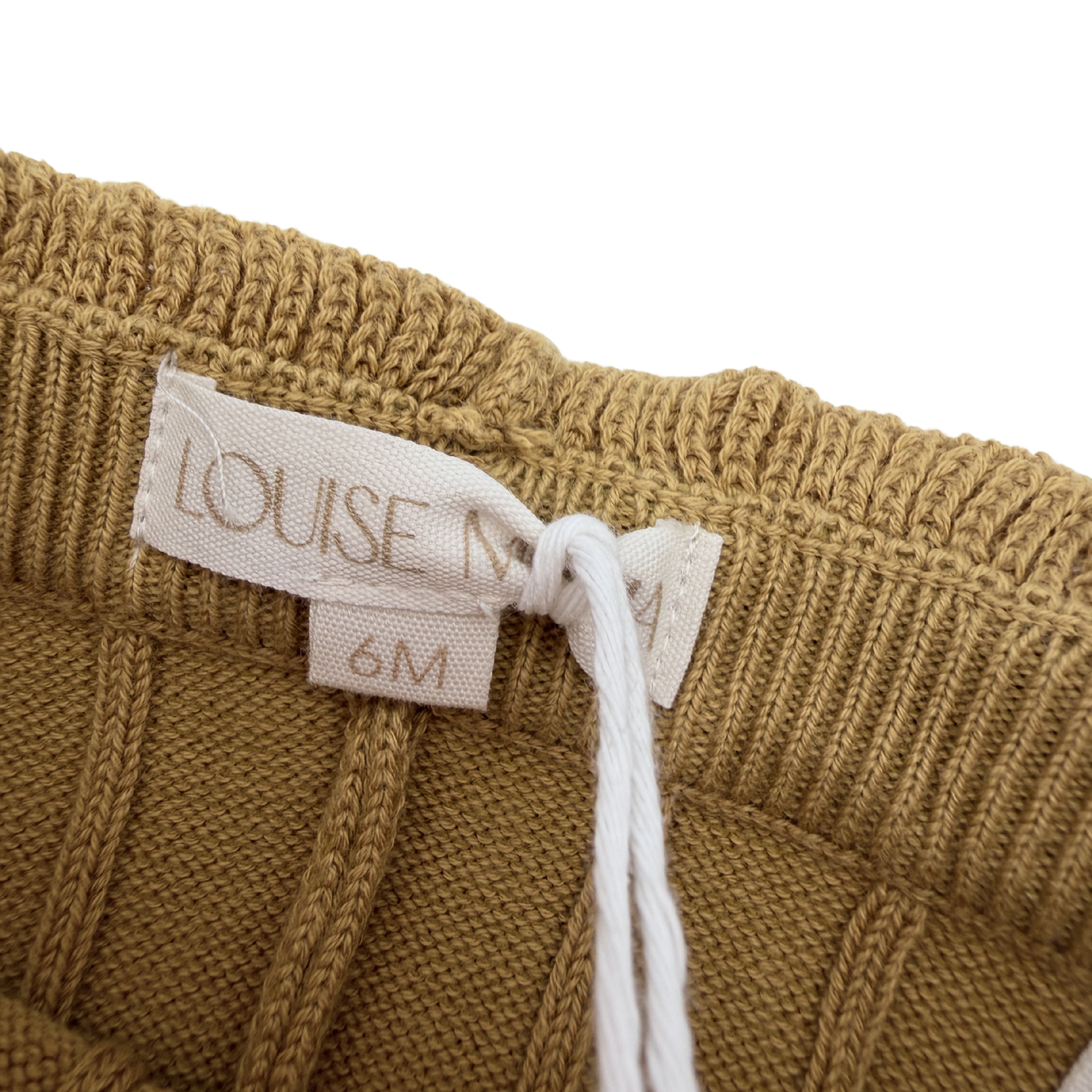 Legging en maille moutarde à pompons — 6 mois