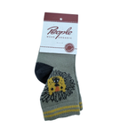 Chaussettes kaki en coton bio motif lion - 15-16
