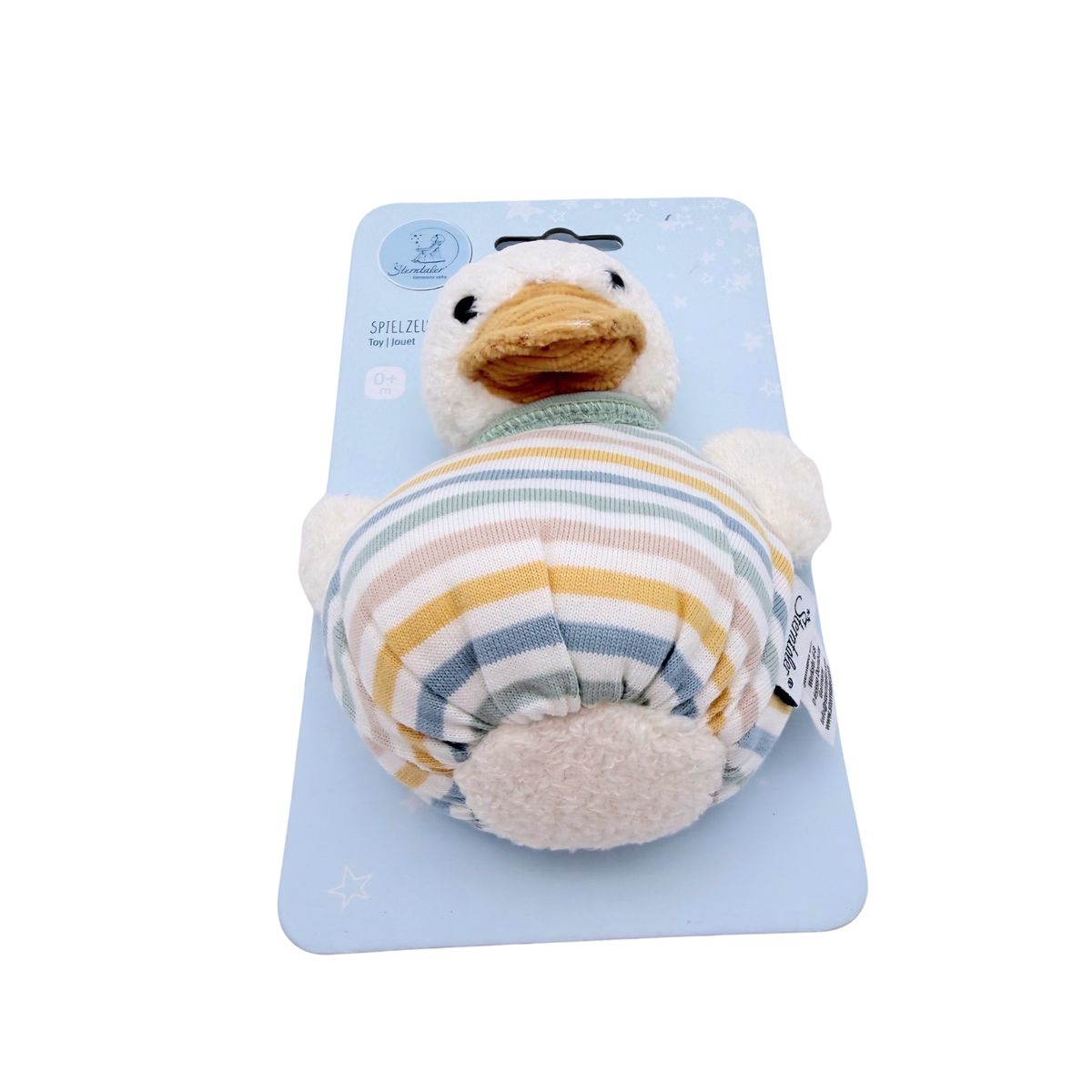 Jouet en peluche canard rayé