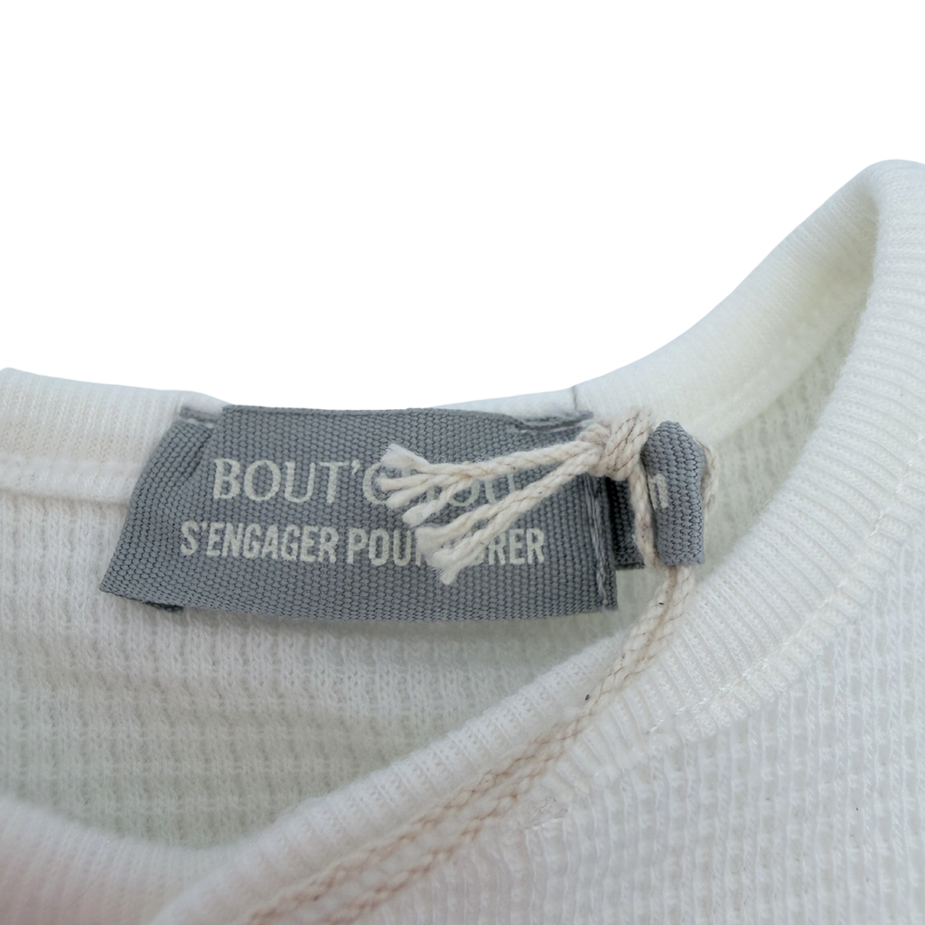Body gaufré manches longues tricolore — 3 mois