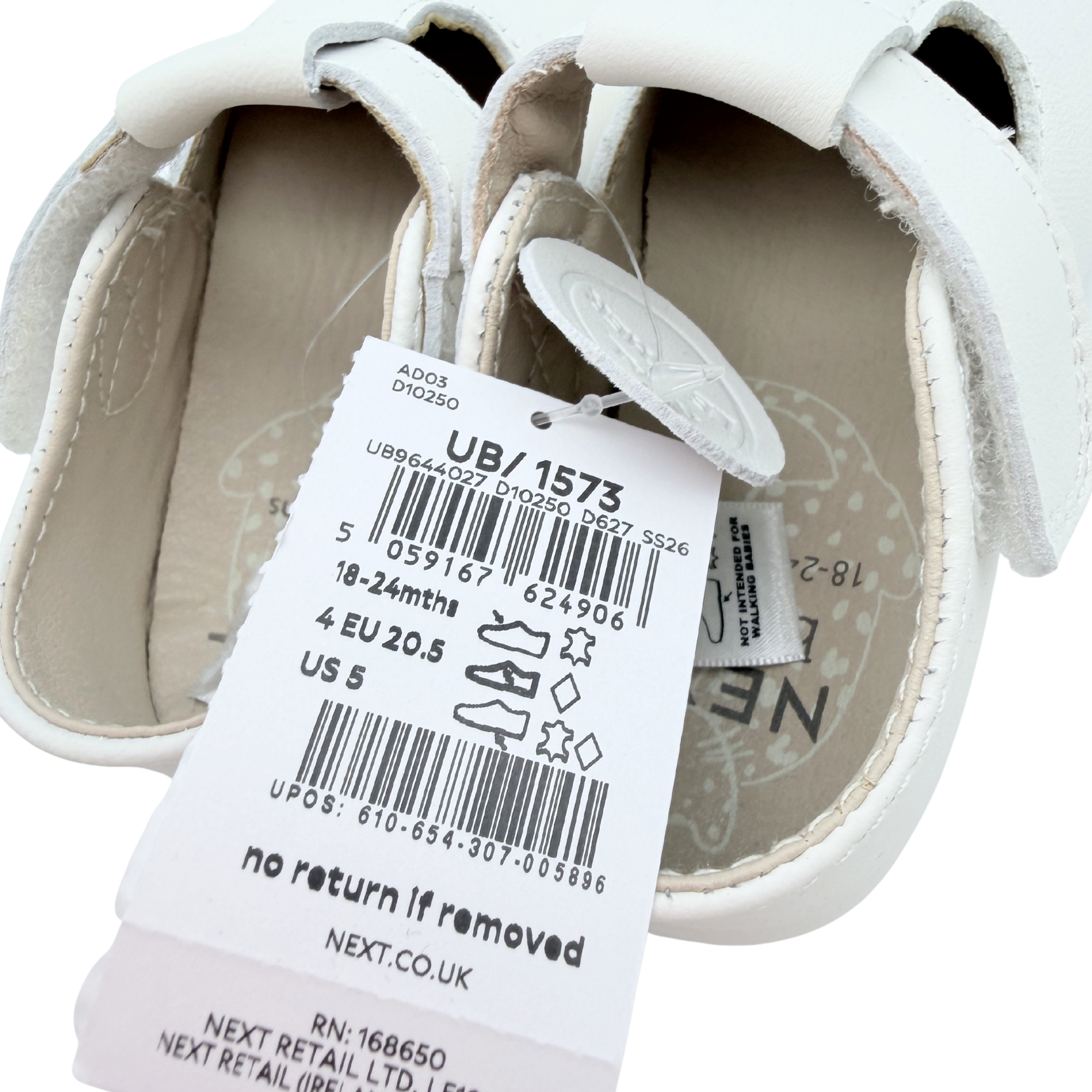 Chaussons blancs bébé - 18-24 mois