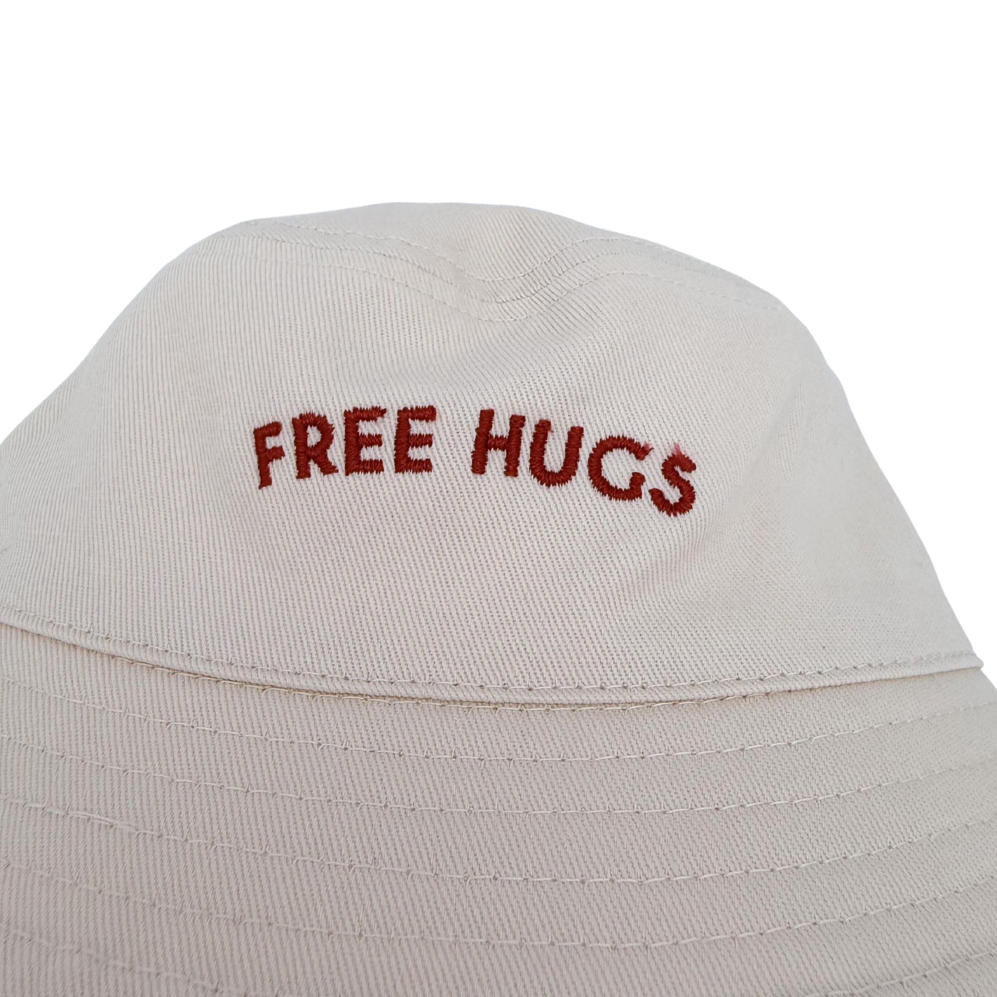 Bob bébé réversible beige à cœurs "Free Hugs" — 6-12 mois