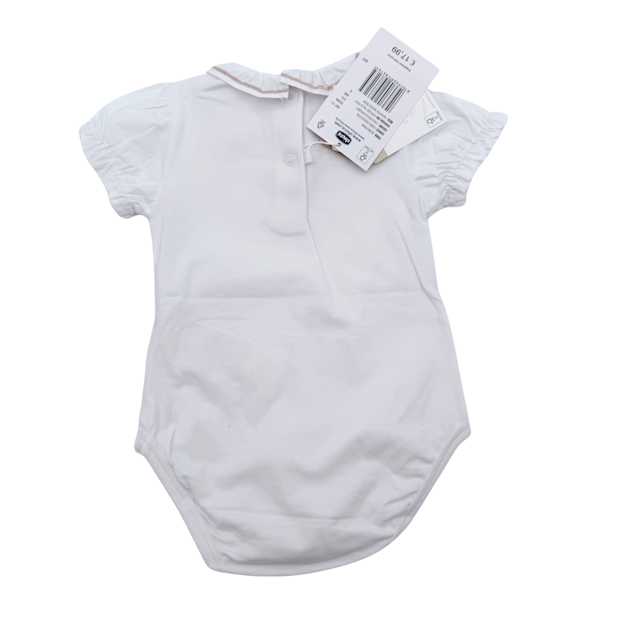 Body blanc col Claudine — 9 mois