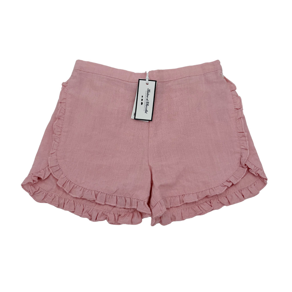 Short lin rose à volants — 3 ans