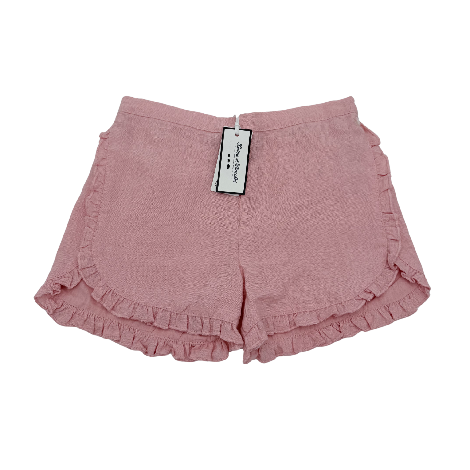 Short lin rose à volants — 3 ans