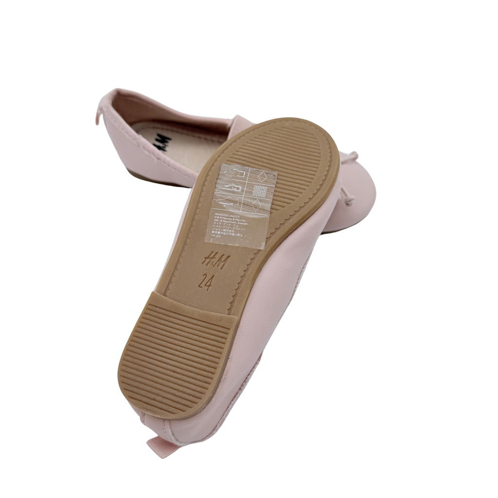 Ballerines fille rose poudré à nœud – 24
