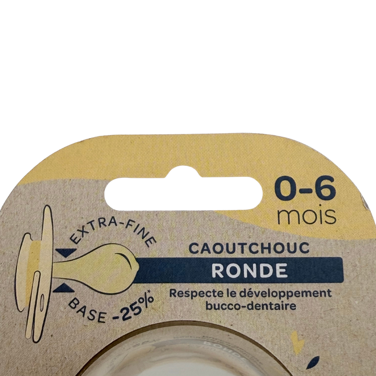 Lot de 2 sucettes caoutchouc ronde — 0-6 mois