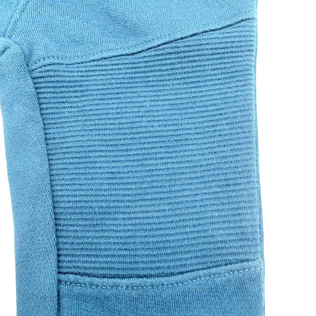 Pantalon jogging bleu à empiècements côtelés - 12 mois