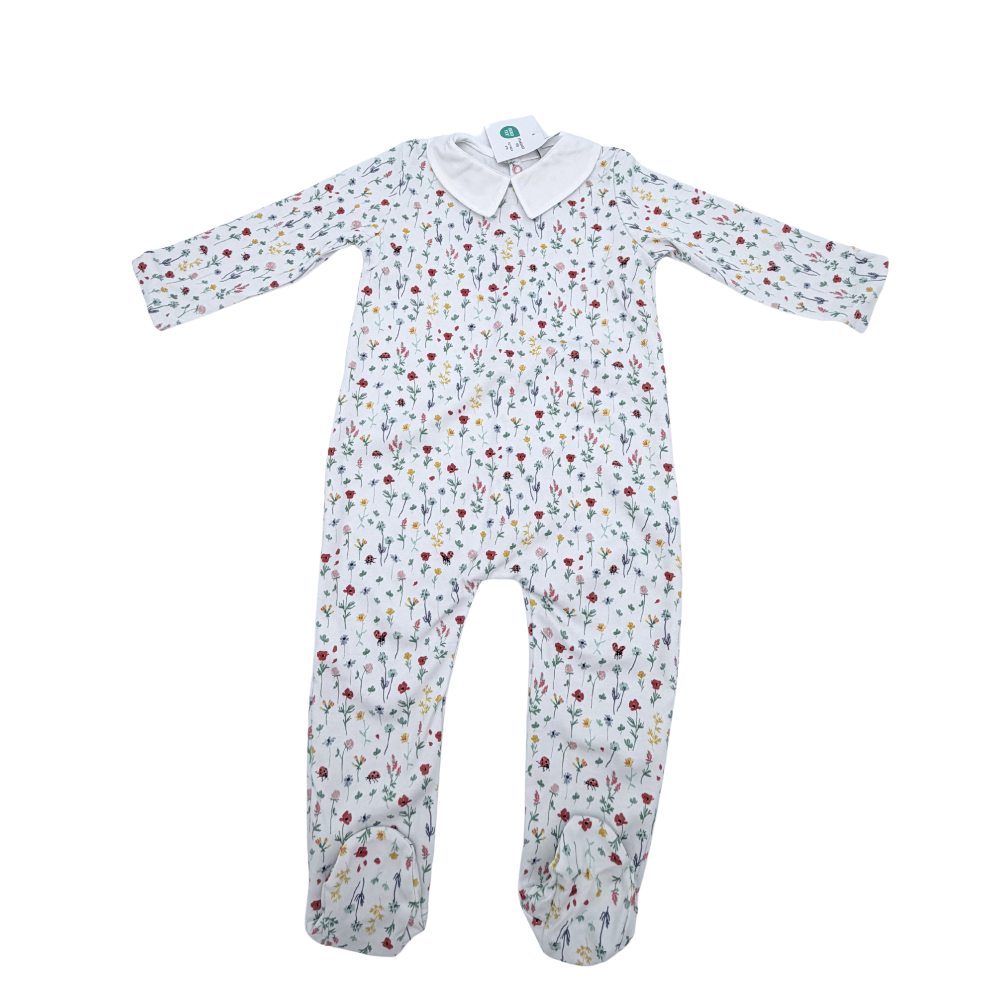 Pyjama fleuri à col — 12 mois