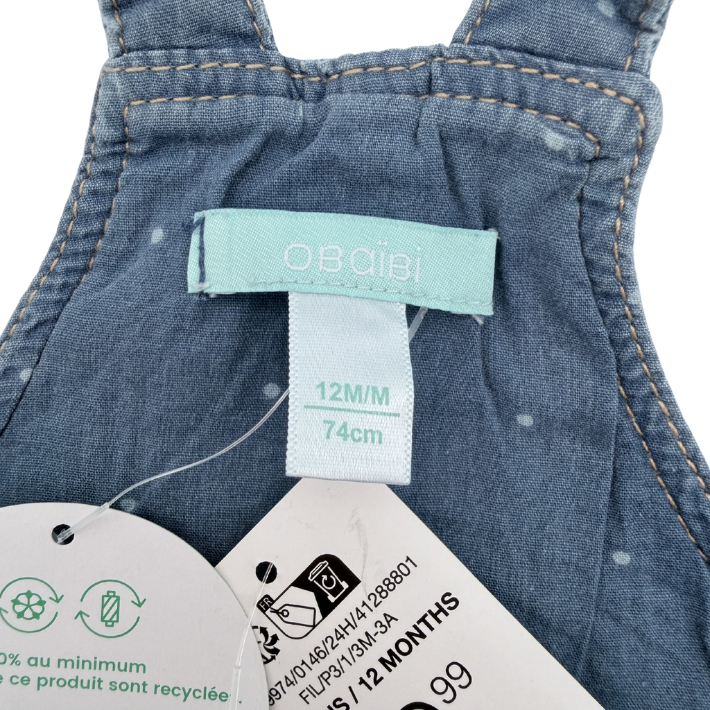 Robe salopette en jean — 12 mois