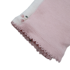 Lot de 2 leggings côtelés rose et blanc à fleurs — 9 mois