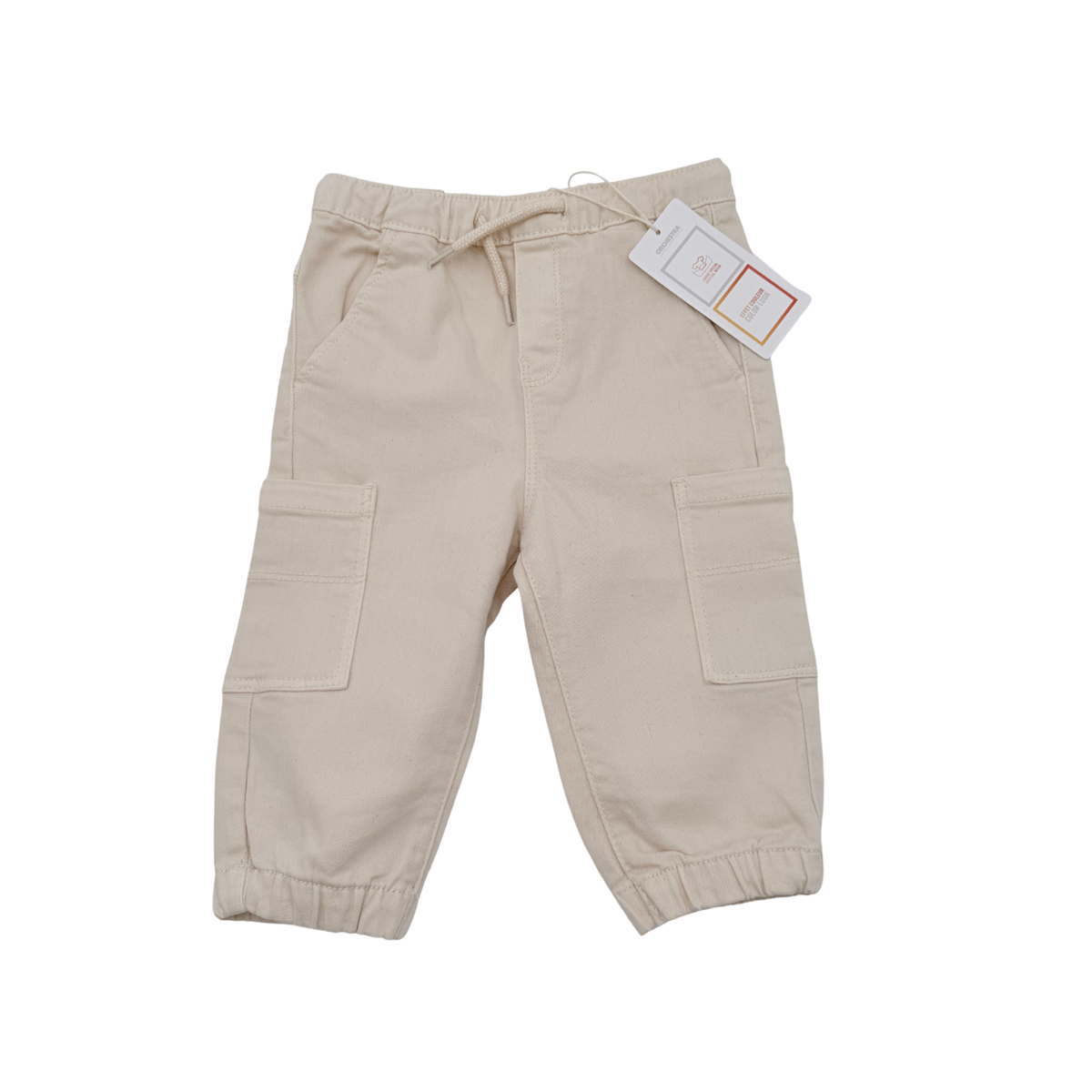 Pantalon cargo bébé beige à poches - 12 mois