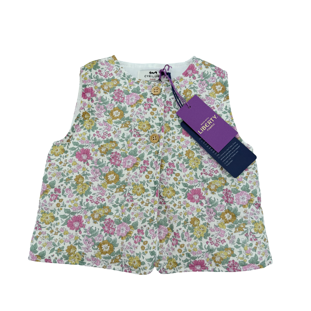 Gilet fleuri liberty sans manches — 6 mois