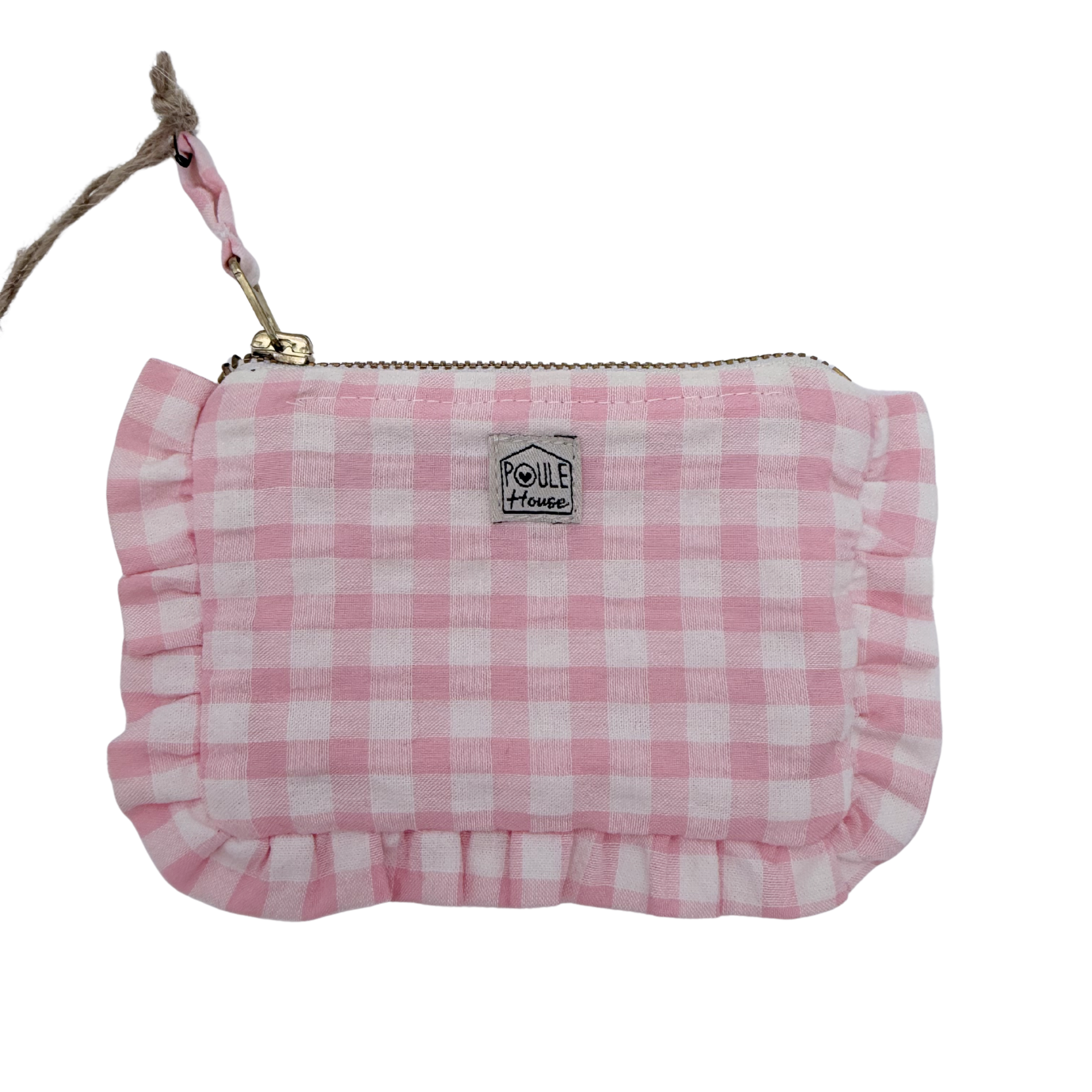Mini pochette froufrou Lola – Vichy rose