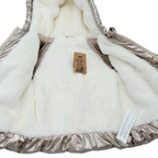 Doudoune bébé à capuche beige irisé et doublure douce – 9 mois