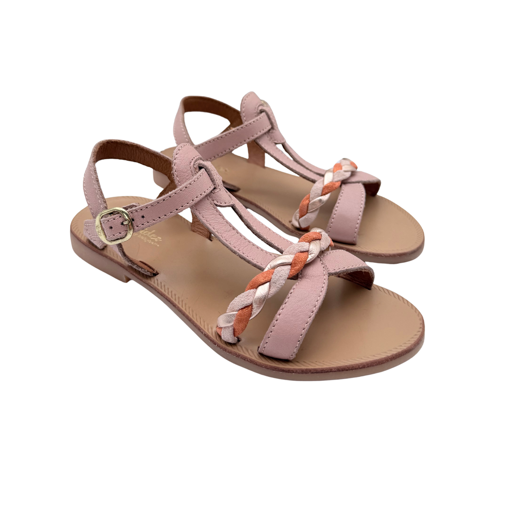 Sandales tressées rose poudré — 31