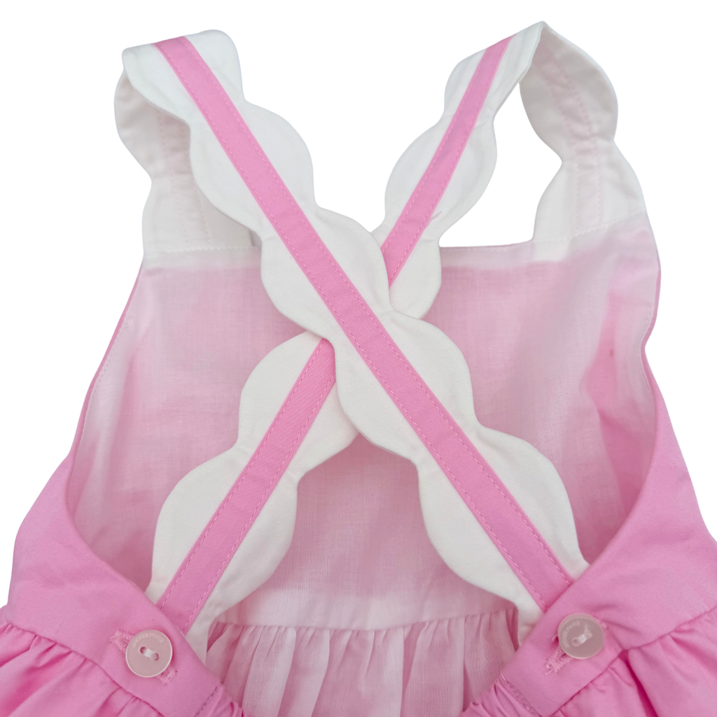 Robe bébé rose et blanche avec bloomer - 18 mois