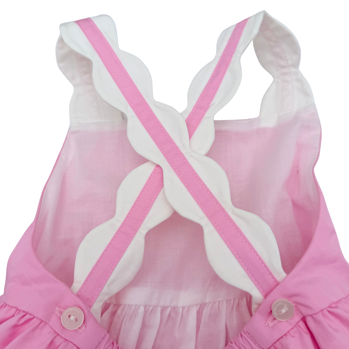 Robe bébé rose et blanche avec bloomer - 18 mois