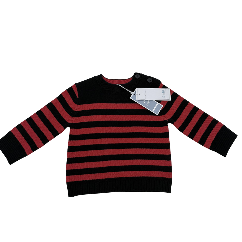 Pull marinière bleu et rouge — 6 mois