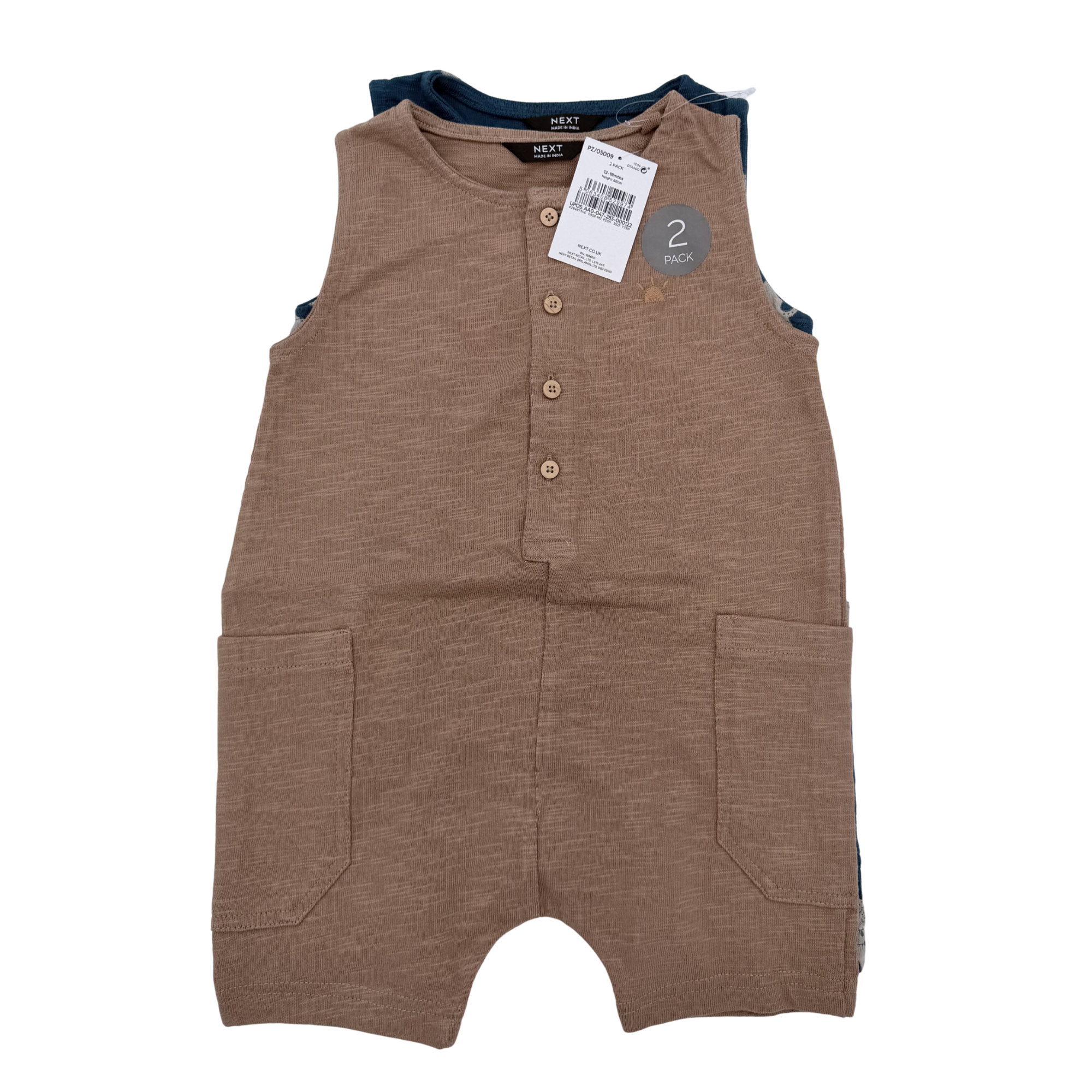 Lot de 2 combishorts sans manches — 12-18 mois