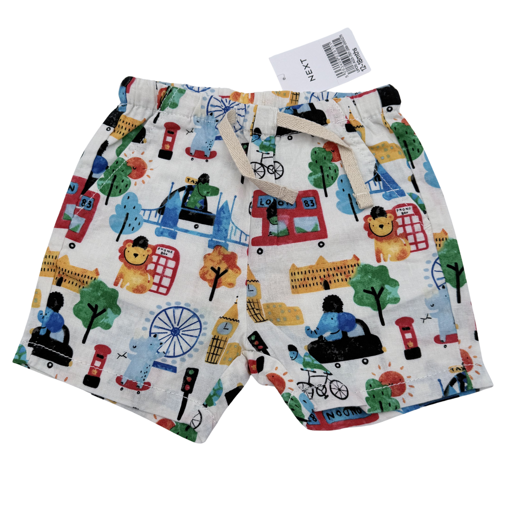 Short blanc imprimé Londres — 12-18 mois