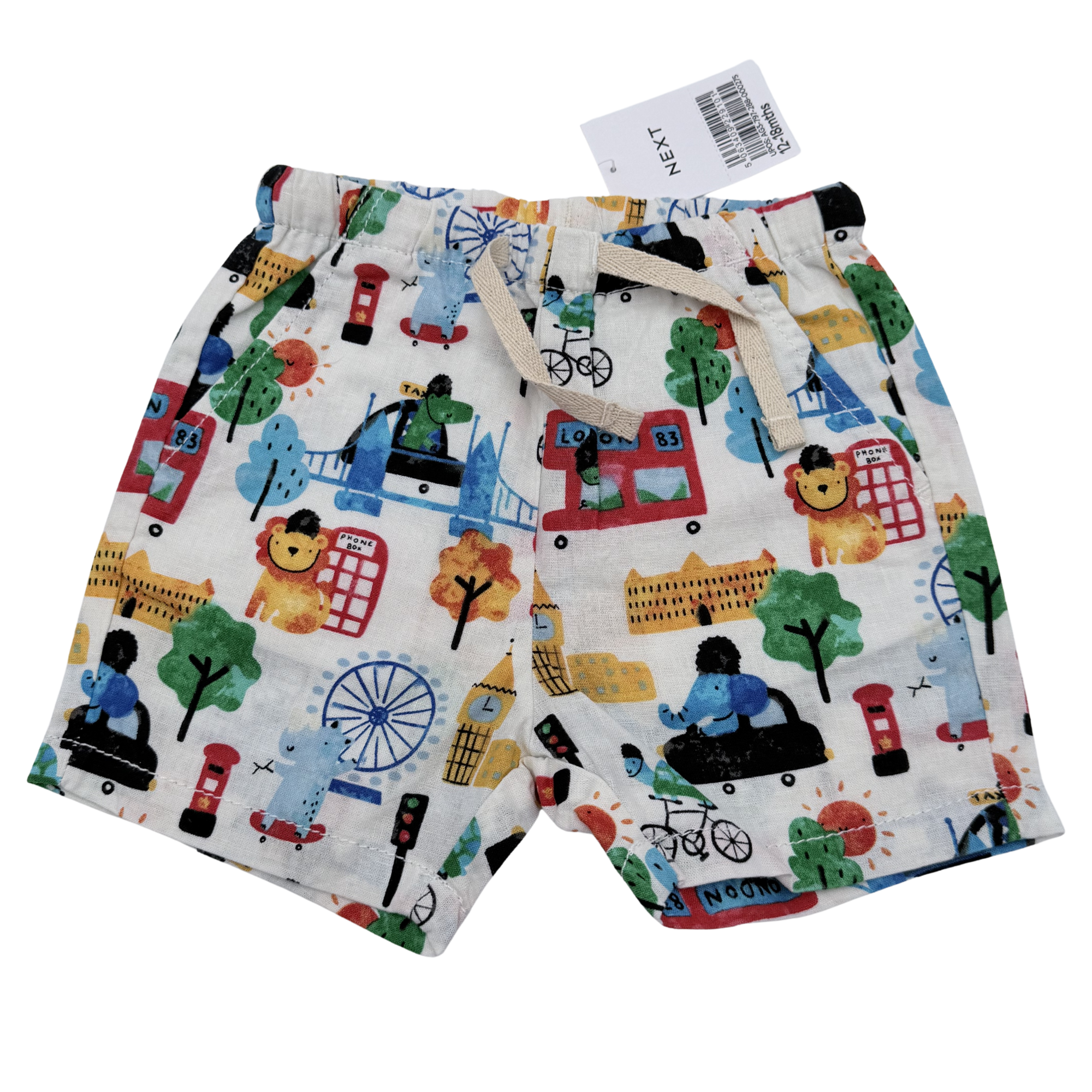 Short blanc imprimé Londres — 12-18 mois