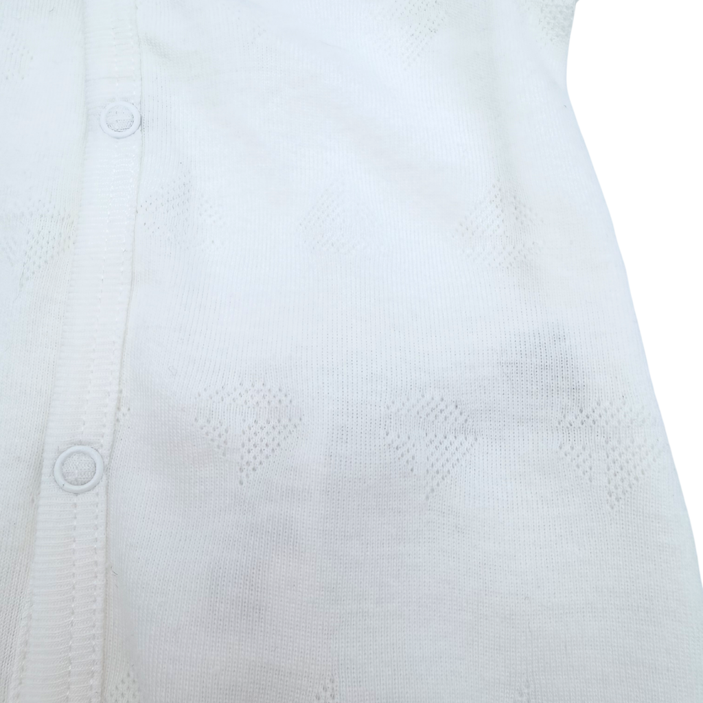 Pyjama bébé blanc étoiles ton sur ton — Naissance
