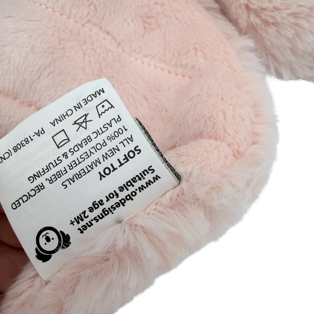 Doudou plat lapin rose — 30 cm