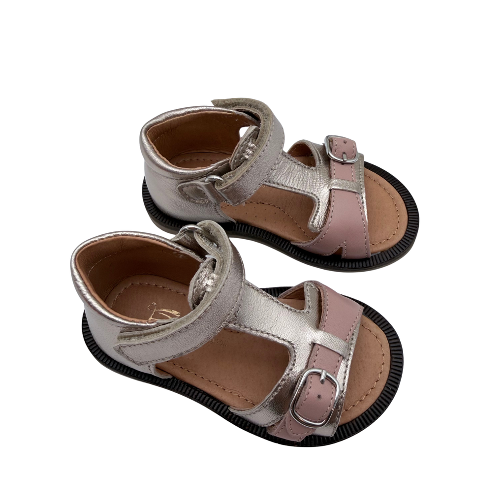 Sandales rose poudré métallisé — 21