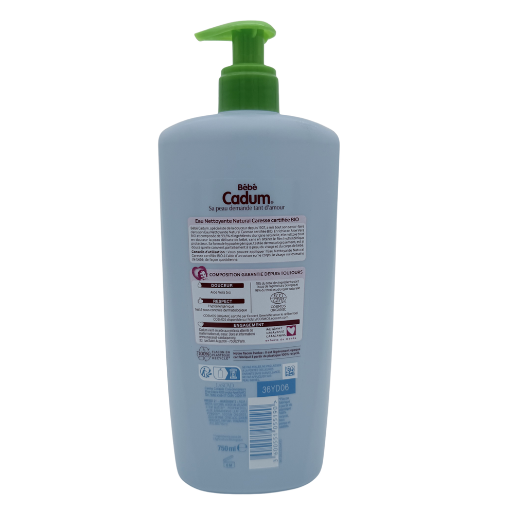 Eau nettoyante visage et corps Bio — 750 ml