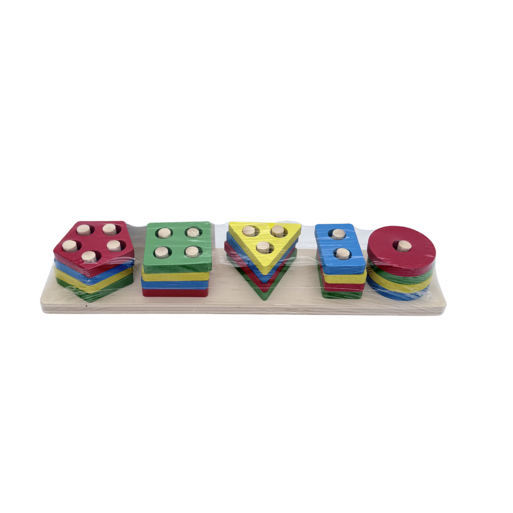 Jeu d'encastrement en bois coloré