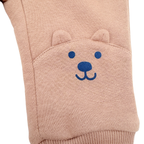 Ensemble bébé avec t-shirt blanc imprimé animaux et pantalon marron - 3 mois