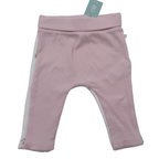 Lot de 2 leggings côtelés rose et blanc à fleurs — 9 mois