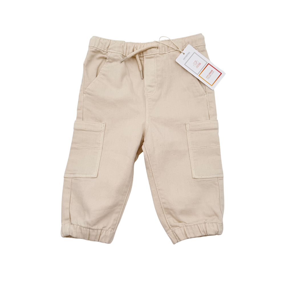 Pantalon cargo bébé beige à poches - 12 mois