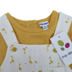 Ensemble salopette short et t-shirt girafes — 6 mois