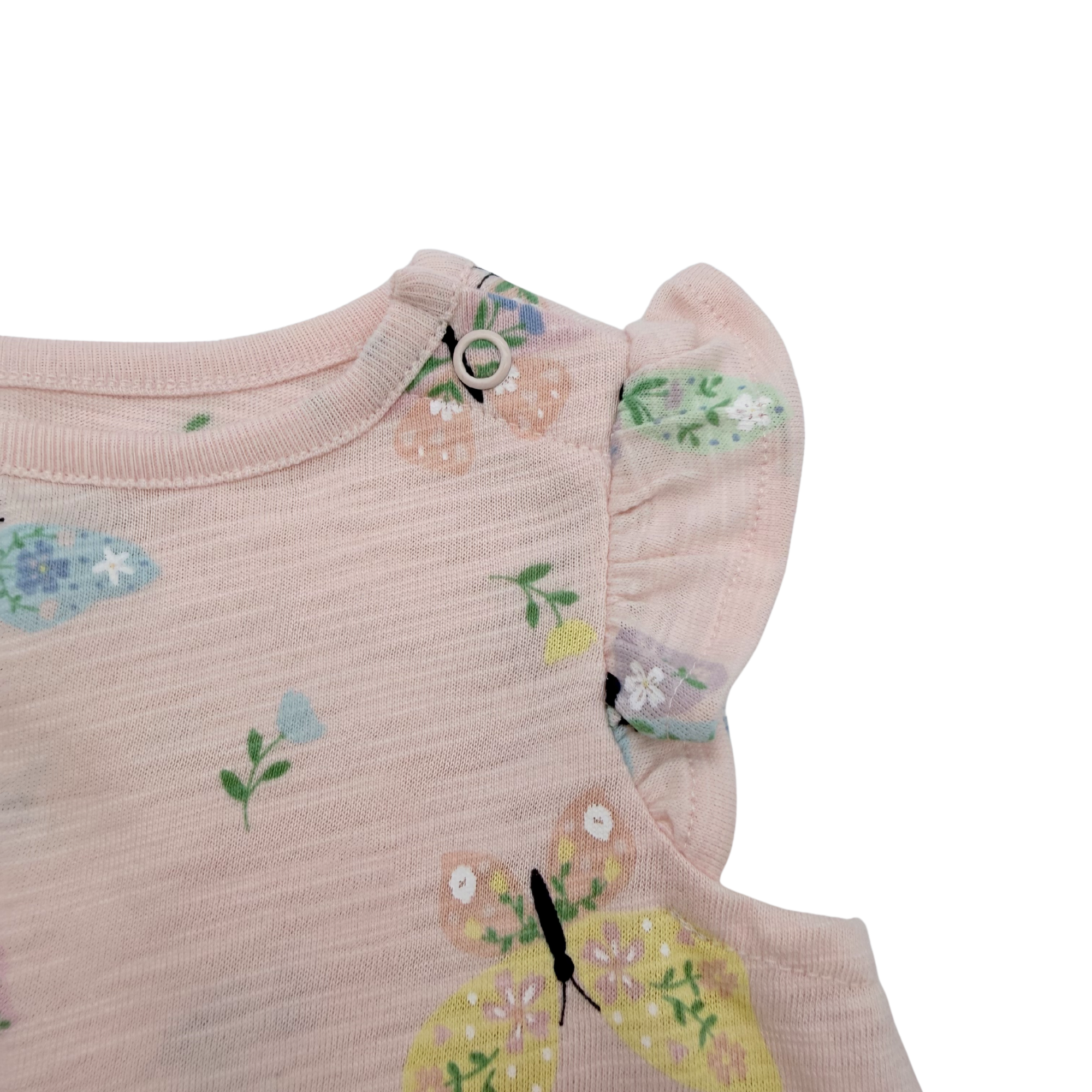 Robe rose imprimé papillons — 0-3 mois