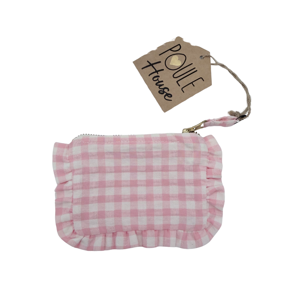 Mini pochette froufrou Lola – Vichy rose