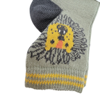Chaussettes kaki en coton bio motif lion - 15-16