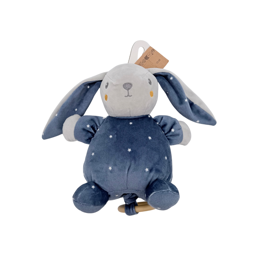 Peluche lapin musicale bleue