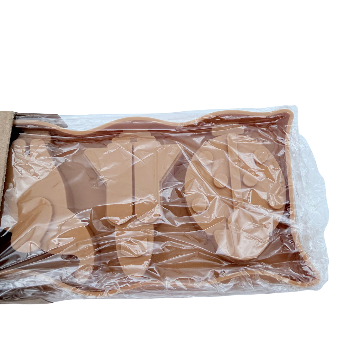 Moule à glaces enfant en silicone marron – 3 formes