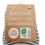 Chaussettes bleues rayées antidérapantes – 23-26